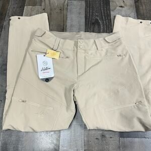 HELDRE Geilo Trousers Men's L Thin Stretchy Zip Pockets Bottom Hooks Hiking Khak